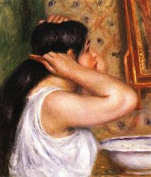 Auguste renoir The Toilette Woman Combing Her Hair Sweden oil painting art